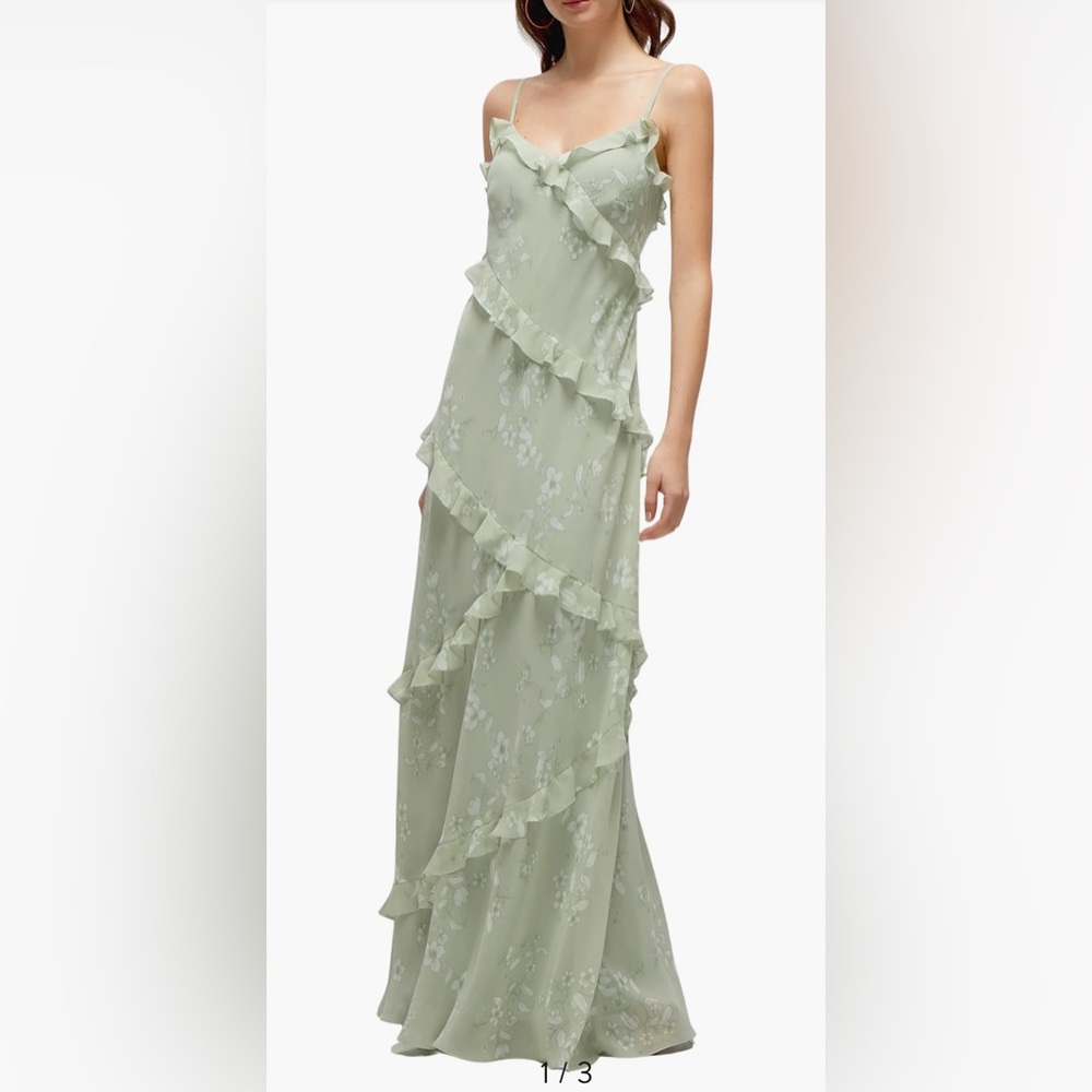 NWOT Dessy Collection Ruffle Slip Maxi Dress